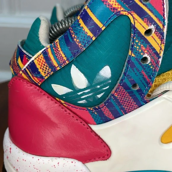adidas Multicolor High-Top Athletic Sneakers — Pink, Teal, Yellow - Picture 2 of 16